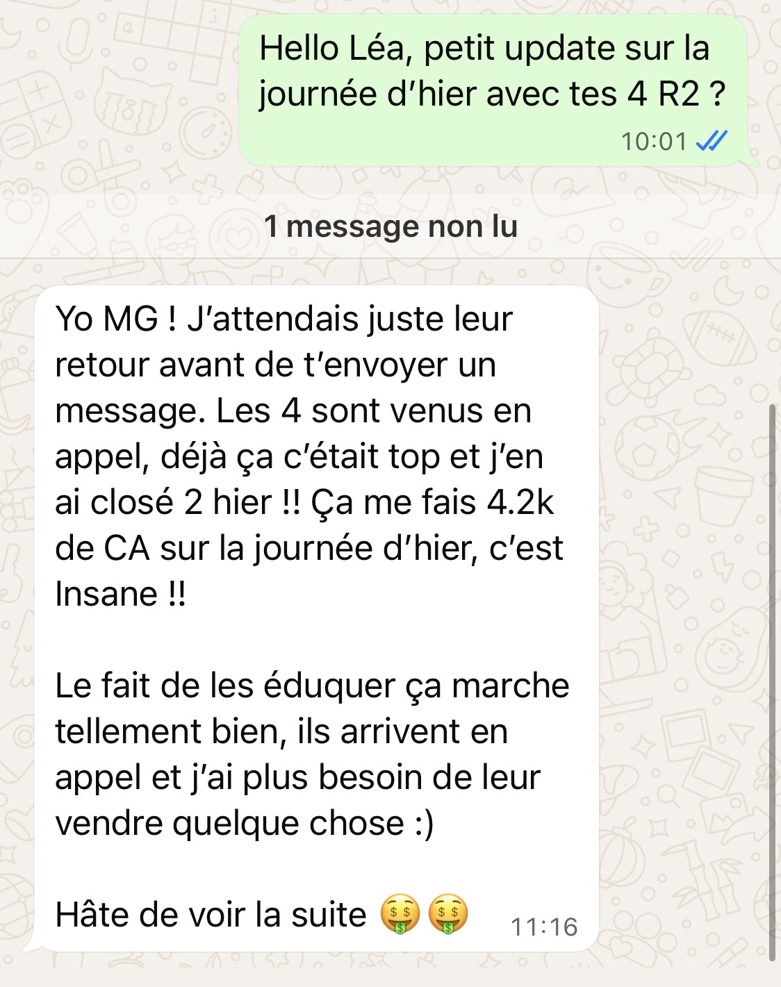 WhatsApp : 4,2k de CA en une journée