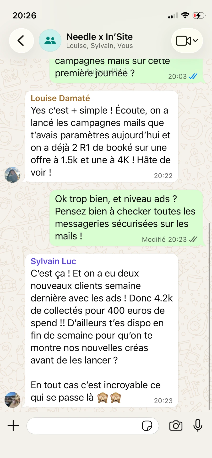 WhatsApp : 4,2k collectés pour 400 € de pub
